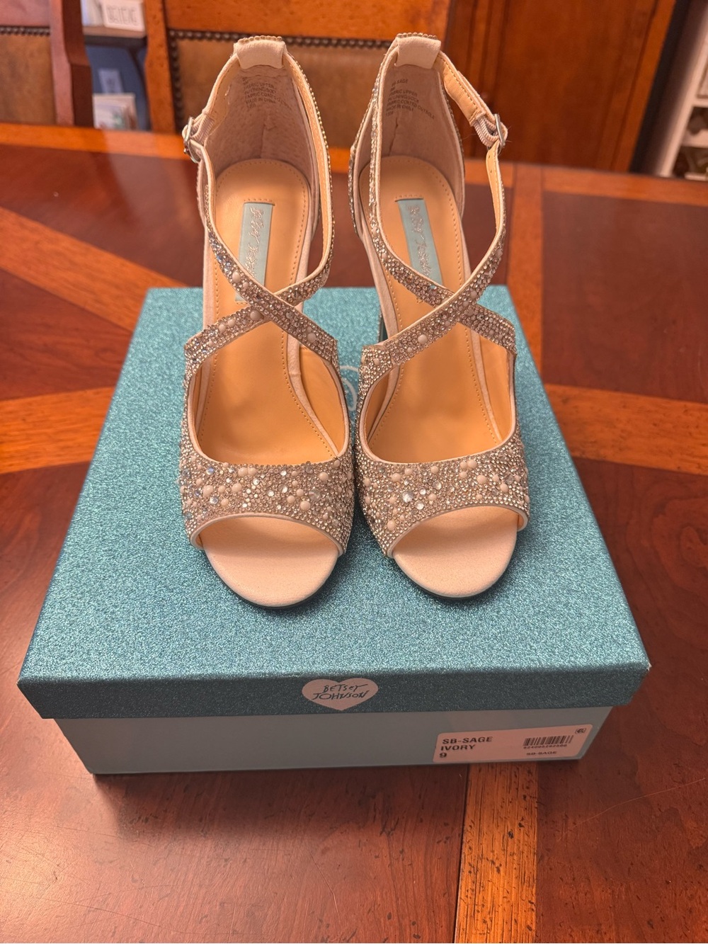 Blue by Betsey Johnson Sage Embellished Heel - size 9
